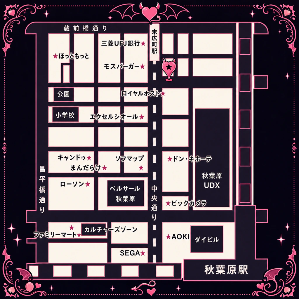 PrettyDevilMateまでのアクセスマップ